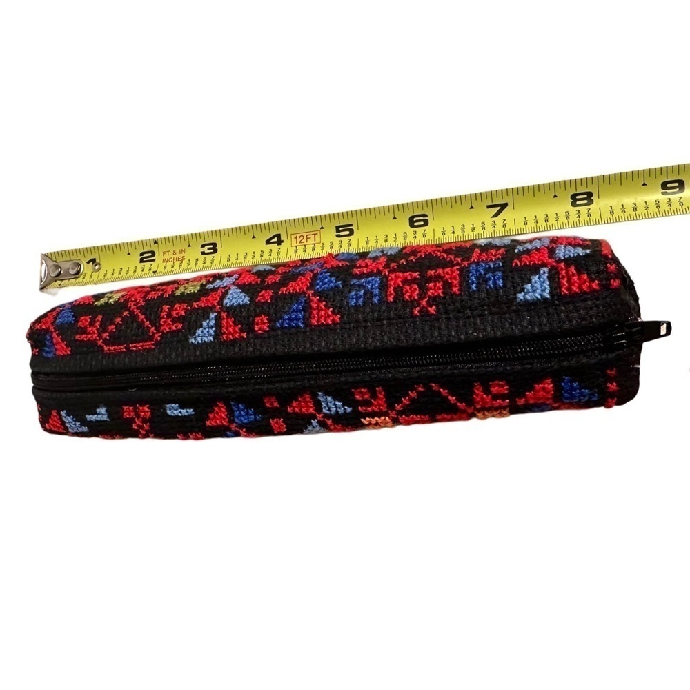 Tatreez Zip Coin & Pencil/Makeup Pouch Embroidered Set Palestinian Handmade NEW - Picture 7 of 12